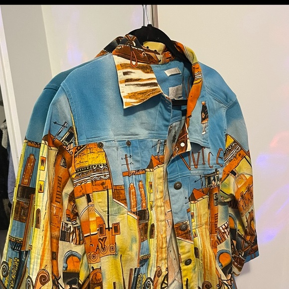 Painting Themed Denim Jacket - Picture 1 of 3